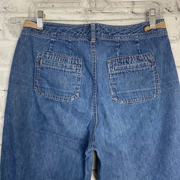 Vintage Denim Jorts Mid High Rise Baggy Relaxed Fit Front Tie Jean Bermuda Short - Picture 8 of 9